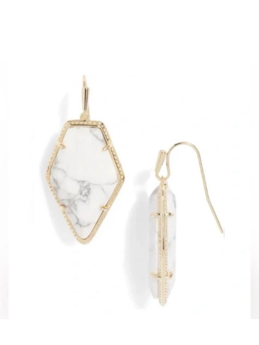 Kendra Scott “Tessa” White Howlite drop earrings NWOT - Picture 3 of 7